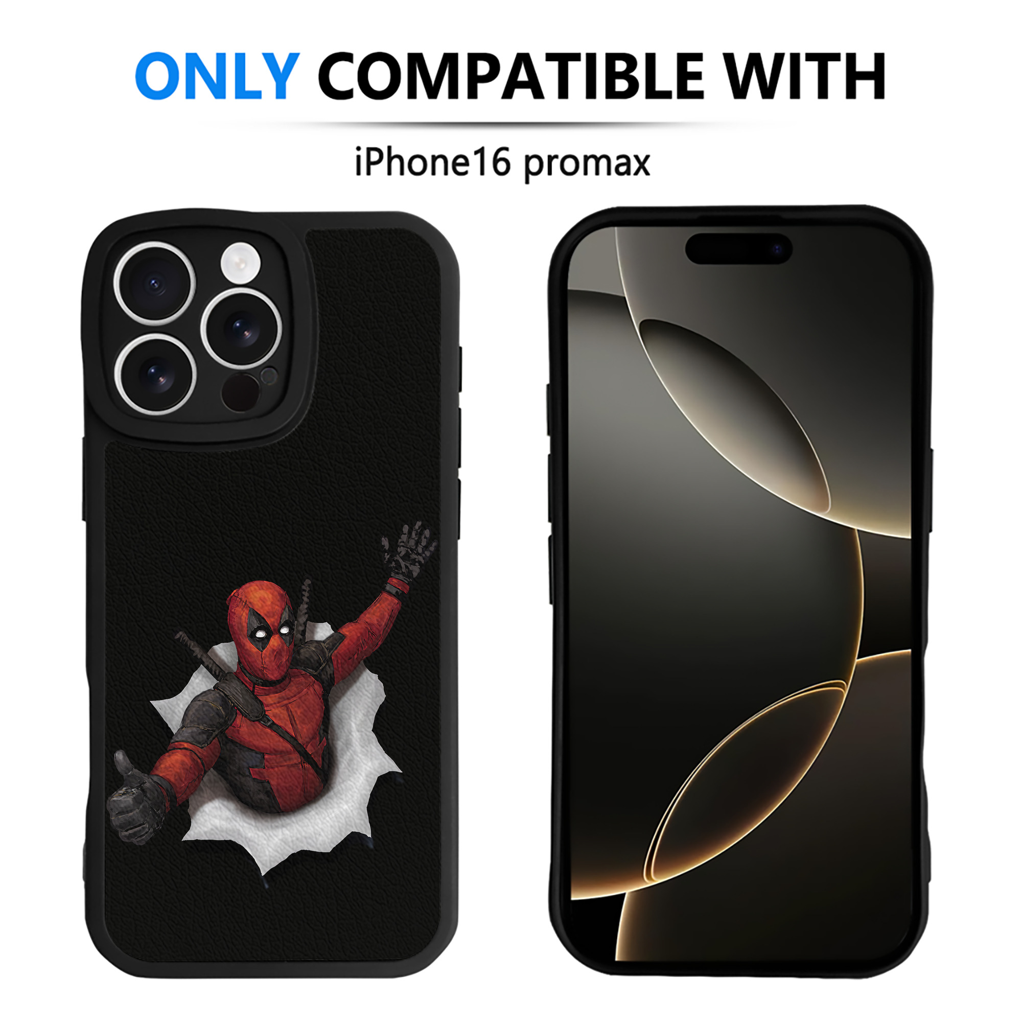 （画像用） Deadpool デッドプール 【iPhone 16シリーズ対応】シリコンスマホケース（レザー調） 材質：シリコン